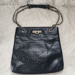DKNY Black Pebbled Leather Shoulder/Crossbody Bag